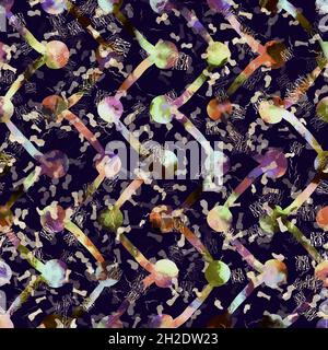 Imprimé camouflage géométrique exotique multicolore de boho.Motif de répétition détaillé pour le sol sombre automnal sans couture. Banque D'Images