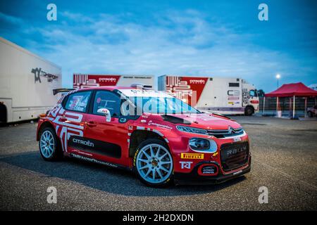 Nyiregyhaza, Hongrie, 21/10/2021, OSTBERG Mads (NOR), ERIKSEN Torstein (NOR),TRT Citroën Rally Team Hongrie, Citroën C3, lors du rallye CER 2021 de la FIA Hongrie, 7e tour du championnat européen de rallye 2021 de la FIA, du 21 au 24 octobre 2021 à Nyoregyhaza, Hongrie - photo Grégory Lenorand / DPPI Banque D'Images