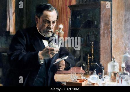 Portrait de Louis Pasteur (1822-1895) par Albert Edelfelt, huile sur toile, 1886. Banque D'Images