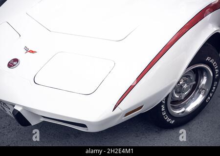 Reocin, Cantabria, Espagne - 2 octobre 2021 : exposition de véhicules classiques.Le coupé Stingray était la troisième génération de la Corvette de Chevrolet, l'IT Banque D'Images