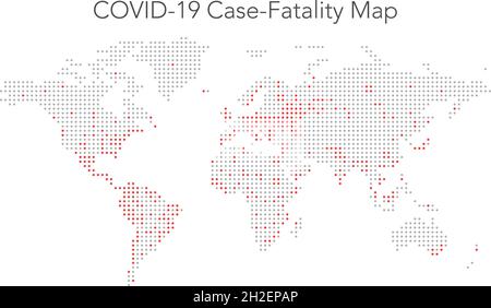 Infographie cas de décès carte du coronavirus COVID-19.Carte mondiale du coronavirus. Illustration de Vecteur