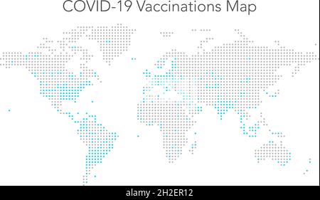 Infographie vaccins carte du coronavirus COVID-19.Carte mondiale du coronavirus. Illustration de Vecteur