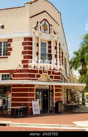 First Street Restaurant and Bar, First Street, fort Myers, Floride Banque D'Images