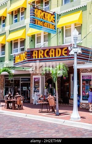 Arcade Theatre, First Street, fort Myers, Floride Banque D'Images