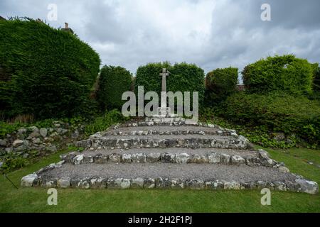 SHAFTSBURY, ROYAUME-UNI - 20 août 2021 : le site du haut autel sur le terrain de l'abbaye de Shaftsbury à Dorset, Royaume-Uni Banque D'Images