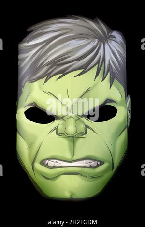 Hulk Cardstock masque de Marvel caractère de livre Banque D'Images