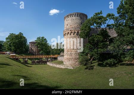 Château de Cesis - ruines médiévales d'ordre Livonien - Cesis, Lettonie Banque D'Images