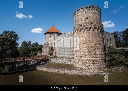 Château de Cesis - ruines médiévales d'ordre Livonien - Cesis, Lettonie Banque D'Images