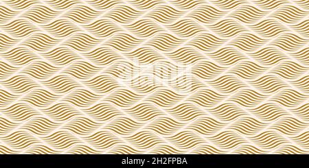 Motif géométrique abstrait sur fond avec lignes ondulées dorées texture élégante sans fin Illustration de Vecteur