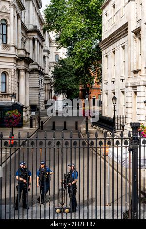 Vue en hauteur de Downing Street, Londres, Royaume-Uni. Banque D'Images