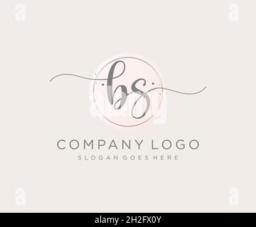 Logo féminin BS.Utilisable pour les logos nature, salon, Spa, cosmétique et Beauté.Elément de modèle de logo Flat Vector. Illustration de Vecteur