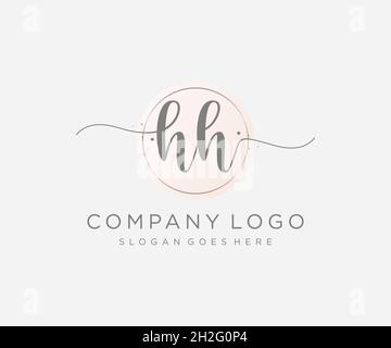 Logo HH féminin.Utilisable pour les logos nature, salon, Spa, cosmétique et Beauté.Elément de modèle de logo Flat Vector. Illustration de Vecteur