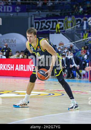 Centre Wizink.15 octobre 2021.Madrid, Espagne ; Turkish Airlines EuroLeague Basketball, Real Madrid contre Fenerbahce Beko Istanbul ; Jan Vesely (Fenerbahce Beko Istanbul) &#xa0 ; en action crédit : action plus Sports/Alay Live News Banque D'Images