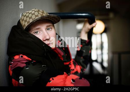 Le rappeur suédois Einár, de son vrai nom Einar Gronberg, a été abattu à Stockholm, en Suède, jeudi soir le 21 octobre 2021 Orig. Légende : Einár photographié à Stockholm le 16 août 2019. Photo : Erik Simander / TT / code 11720 Banque D'Images