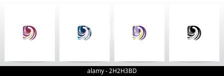Logo lettre Twist and Swirl Design D Illustration de Vecteur
