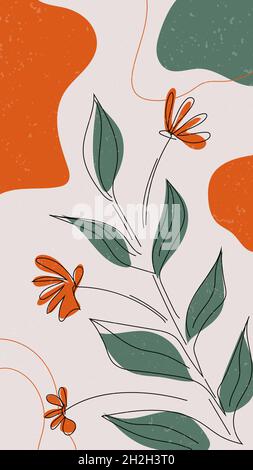 Jeu de vecteurs d'art mural botanique. Illustration de Vecteur