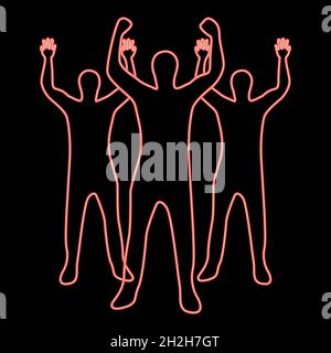 Neon business People Red color vector illustration plate style light image Illustration de Vecteur