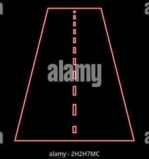 Route néon rouge couleur vecteur illustration plate lumière image Illustration de Vecteur