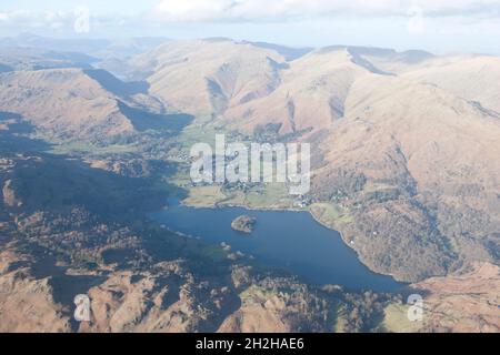 Grasmere, Helm Crag, Seat Sandal et Fairfield, Cumbria, 2019. Banque D'Images