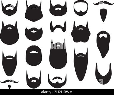 Ensemble de silhouettes de barbe illustration vectorielle Illustration de Vecteur