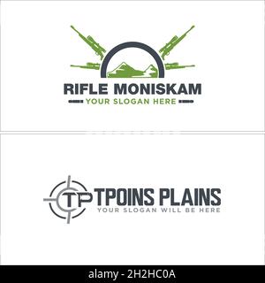 Design moderne du logo de la carabine de chasse à l'aventure Illustration de Vecteur