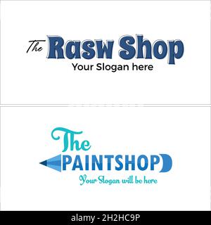 Boutique de peinture moderne design crayon de magasin de peinture Illustration de Vecteur