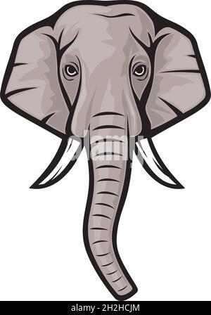 Illustration du vecteur de la tête de l'éléphant indien Illustration de Vecteur