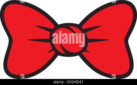 Illustration vectorielle rouge avec noeud papillon Illustration de Vecteur