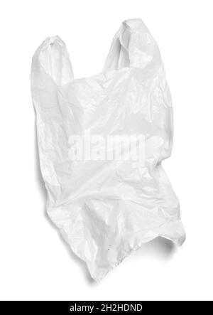 sac plastique blanc shopping porter pollution environnement déchets utilisés shopping manipuler vente au détail jetable Banque D'Images