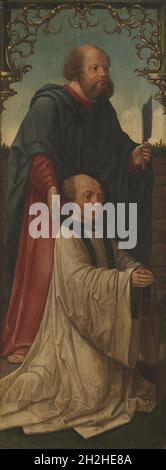Saint Matthias (?)Et un donateur; Saint Andrew (au verso), 1520/25.Par Jacob Cornelisz. Van Oostsanen ou atelier. Banque D'Images