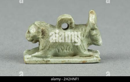 Amulet d'un double animal : Lion et Bull, Égypte, période tardive, dynastie 26 (664-525 BCE). Banque D'Images