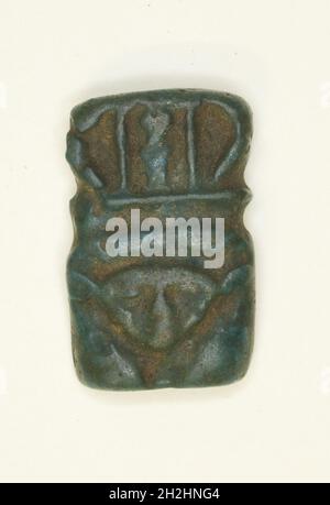 Amulet du chef de la déesse Hathor, Égypte, période romaine (30 BC-395 AD). Banque D'Images