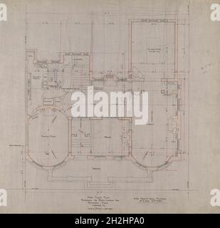 Bryan Lathrop House, Chicago, Illinois, Plan du premier étage, c.1892. Banque D'Images