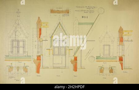 William Borden Residence, Chicago, Illinois, Dormer Details, 1885/86. Banque D'Images