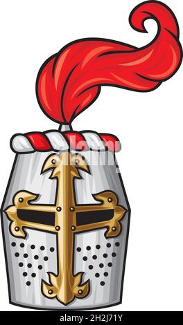 Illustration du vecteur du casque chevalier médiéval Illustration de Vecteur