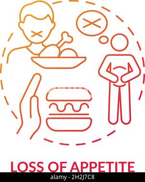 Icône de concept de gradient rouge perte d'appétit Illustration de Vecteur