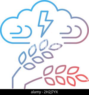 Icône de vecteur linéaire de gradient météo défavorable Illustration de Vecteur