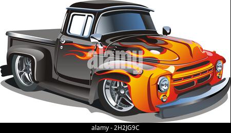 Bande dessinée rétro Hot Rod isolée sur fond blanc.Format vectoriel EPS-8 disponible, séparé par des groupes et des calques, pour un montage facile Illustration de Vecteur