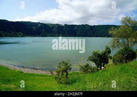 lac de sete cidade sur les îles des açores sao miguel Banque D'Images