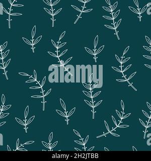 Motif vectoriel botanique sans couture avec plantes et fleurs Illustration de Vecteur