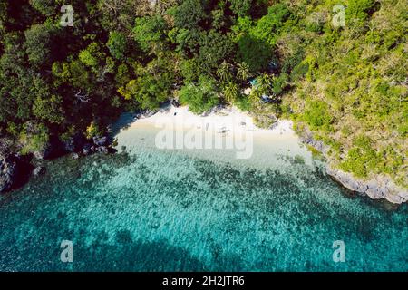 Vue de haut en bas du paysage tropical Banque D'Images