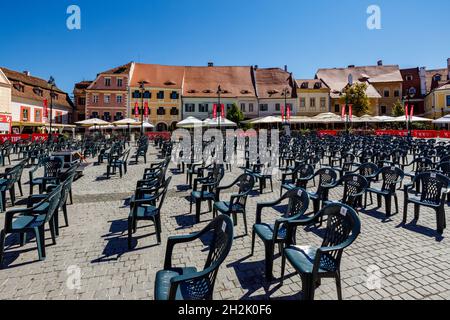 La ville de Sibiu en Roumanie Banque D'Images