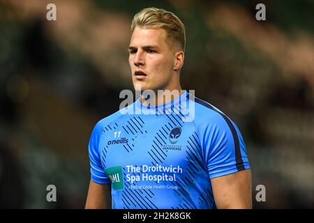 Duhan van der Merwe de Worcester Warriors pendant l'échauffement avant le match Banque D'Images