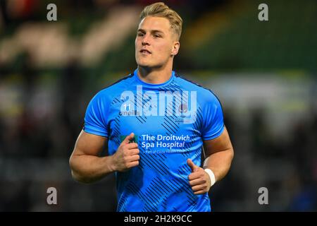 Northampton, Royaume-Uni.22 octobre 2021.Duhan van der Merwe de Worcester Warriors lors de l'échauffement avant le match, le 10/22/2021.(Photo de Craig Thomas/News Images/Sipa USA) crédit: SIPA USA/Alay Live News crédit: SIPA USA/Alay Live News Banque D'Images