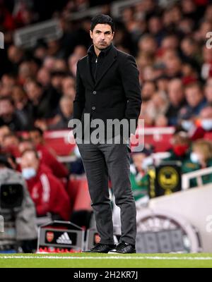 Mikel Arteta, responsable de l'arsenal, lors du match de la Premier League au stade Emirates, Londres.Date de la photo: Vendredi 22 octobre 2021. Banque D'Images