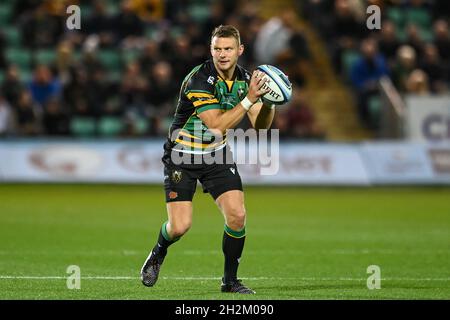 Northampton, Royaume-Uni.22 octobre 2021.DaN Biggar des Northampton Saints en action, le 10/22/2021.(Photo de Craig Thomas/News Images/Sipa USA) crédit: SIPA USA/Alay Live News crédit: SIPA USA/Alay Live News Banque D'Images