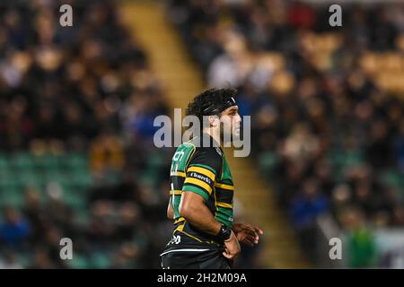 Northampton, Royaume-Uni.22 octobre 2021.Lewis Ludlam de Northampton Saints pendant le match en, le 10/22/2021.(Photo de Craig Thomas/News Images/Sipa USA) crédit: SIPA USA/Alay Live News crédit: SIPA USA/Alay Live News Banque D'Images