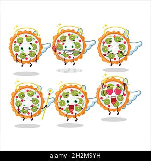 Motifs de dessin animé de tarte aux fruits comme un joli ange personnage.Illustration vectorielle Illustration de Vecteur