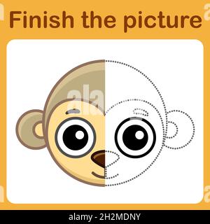 Connectez le point et complétez l'image.Coloration simple pour les enfants.Jeu de dessin Illustration de Vecteur