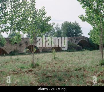 PUENTE ROMANO DE TALAMANCA DEL JARAMA.Emplacement : EXTÉRIEUR.TALAMANCA DEL JARAMA.MADRID.ESPAGNE. Banque D'Images